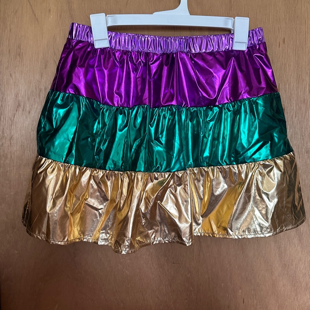 Queen of Sparkles- metallic Mardi Gras skort